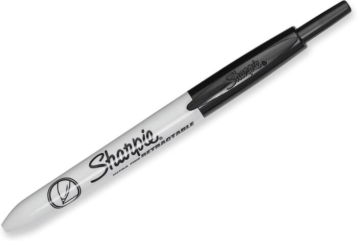 SHARPIE Retractable Permanent Markers, Black, 12 Count - Image 2