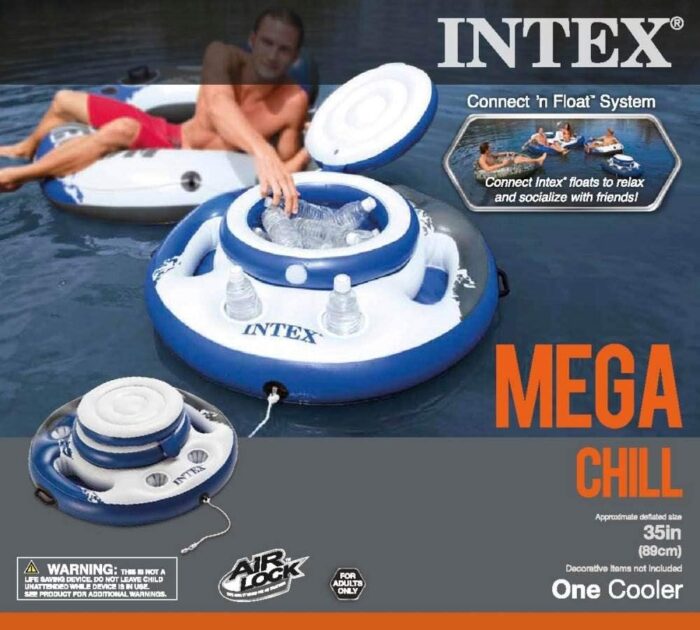 Intex Mega Chill Pool Inflatable Floating 24 Beverage Cooler Holder (4 Pack) - Image 5