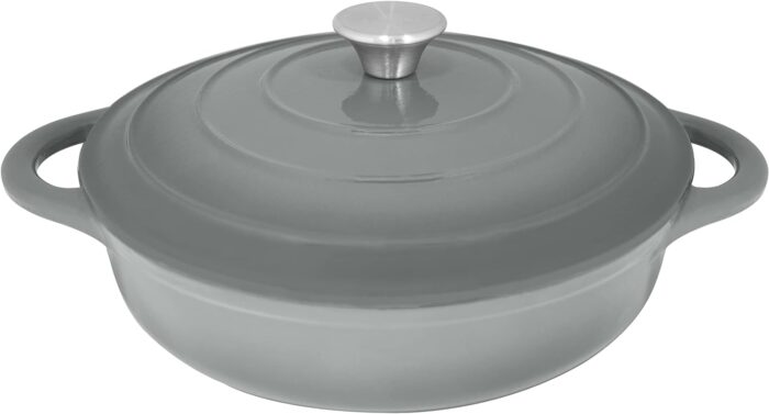 Blackmoor 67649 28cm Cast Iron Shallow Casserole Dish With Lid