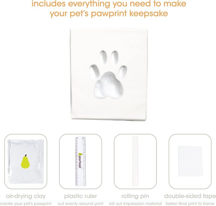 Pearhead Pawprints Collar Frame, Pet Keepsake Photo Frame, Clay Pawprint and Collar Frame - Image 6