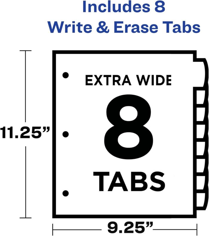 Avery Write & Erase Pocket Plastic Dividers for 3 Ring Binders,1 Set (16177) - Image 3