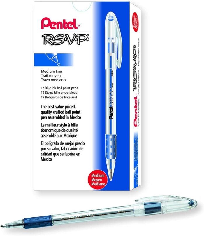 Pentel BK91C R.S.V.P. Stick Ballpoint Pen, (Pack of 12)