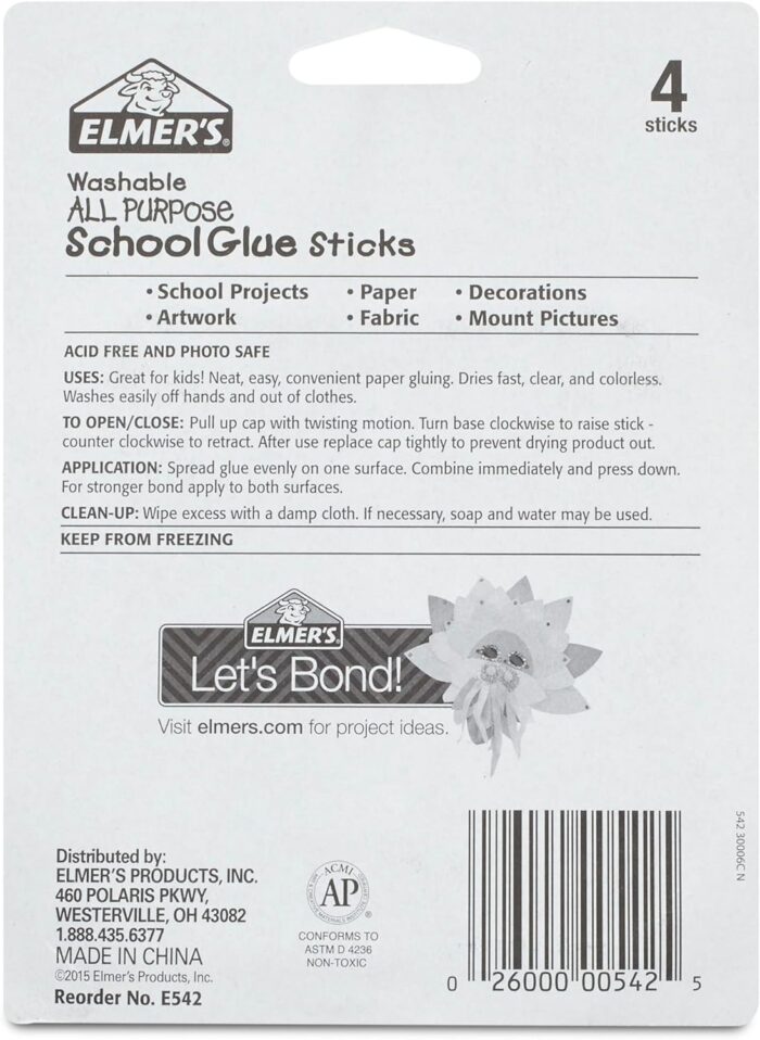 Elmer's All Purpose School Glue Sticks, 4 Pack, 0.24-ounce sticks - Image 6