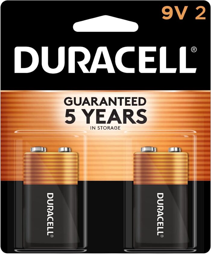 Duracell Coppertop 9V Battery, 2 Count Pack, 9-Volt Battery