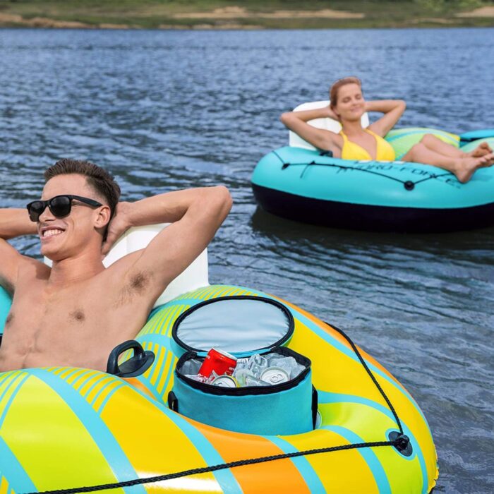 Inflatable Tube Ring Float with Cup Holder - Image 8