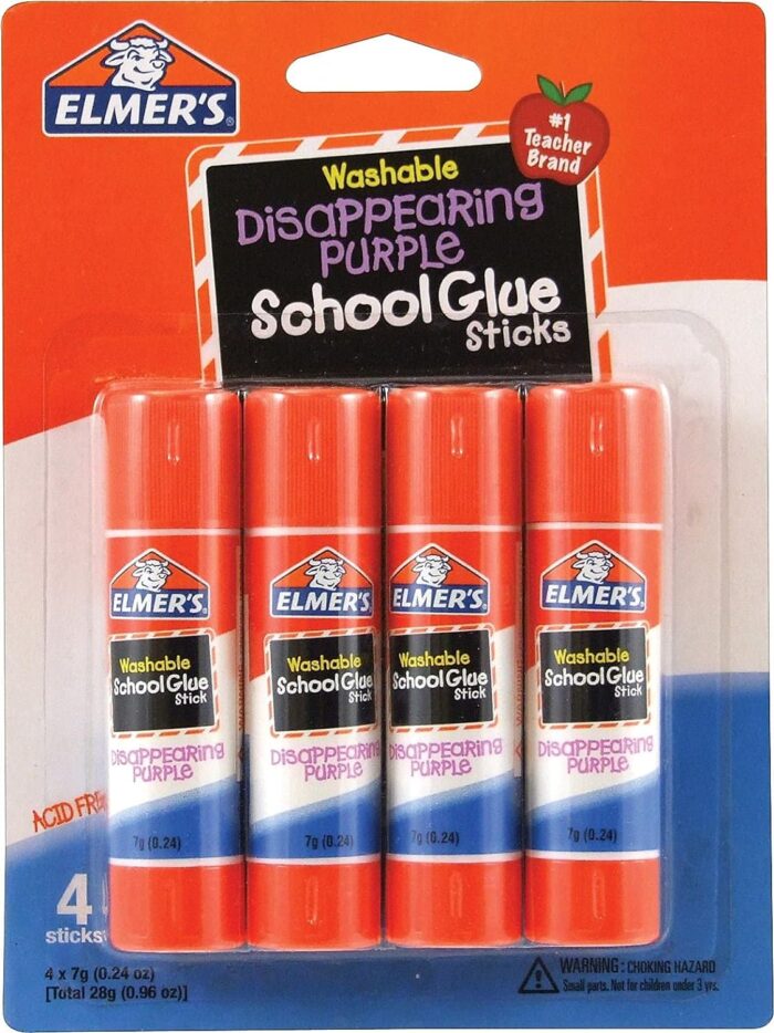 Elmer's E543 Washable School Glue Sticks, Disappearing Purple, 4/Pack - Image 2