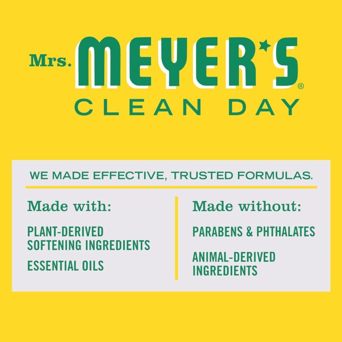 MRS. MEYER'S CLEAN DAY Liquid Fabric Softener, Infused with Essential Oils, Paraben Free, Honeysuckle, 32 oz (32 Loads) - Image 4