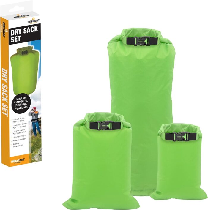 Milestone Waterproof Dry Bags(Green, Pack of 3) - Image 6