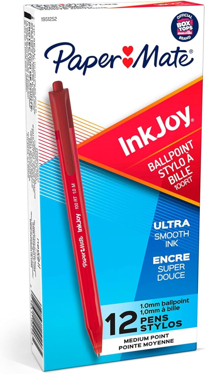 Paper Mate InkJoy 100RT Retractable Ballpoint Pens, Box of 12