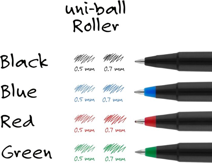 Rollerball Pens Fine Point Micro Tip,Black, 12 Pack - Image 5