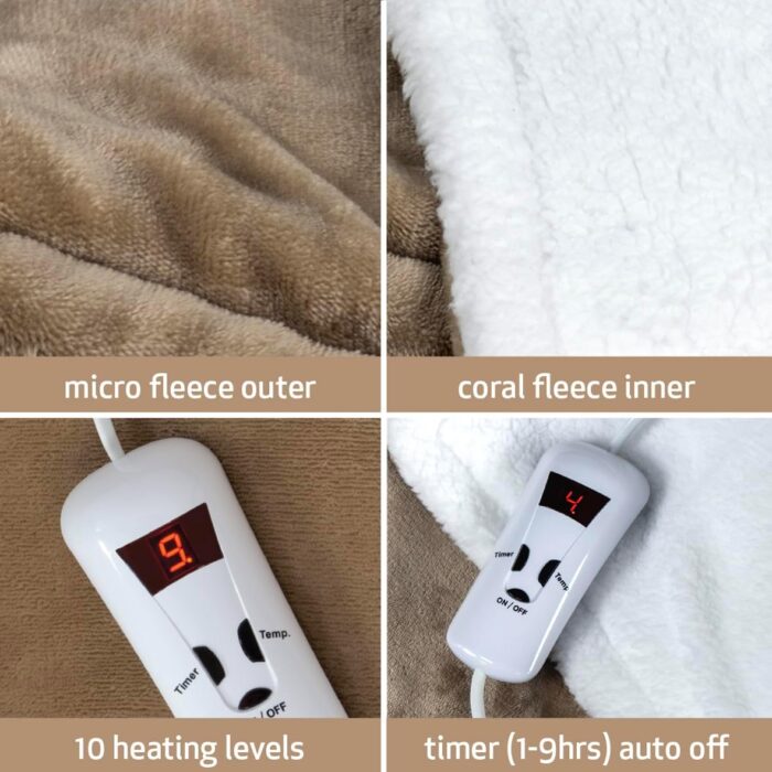 Bauer Electric Heated Throw Blanket with Luxury Double Fleece Lining - Image 4