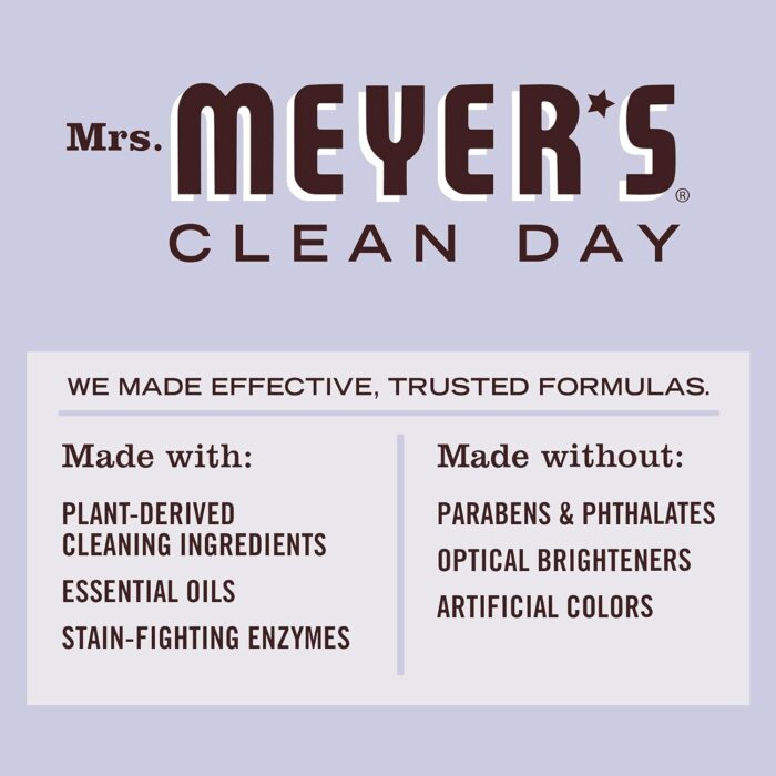 MRS. MEYER'S CLEAN DAY Liquid Laundry Detergent, Biodegradable Formula Infused with Essential Oils, Lavender, 64 oz (64 Loads) - Image 4