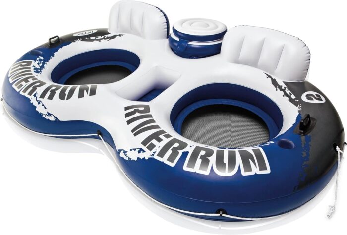 Intex River Run II Model 58837EP 18 Gauge Lightweight Durable Water Tube and Cup Holder - Image 2