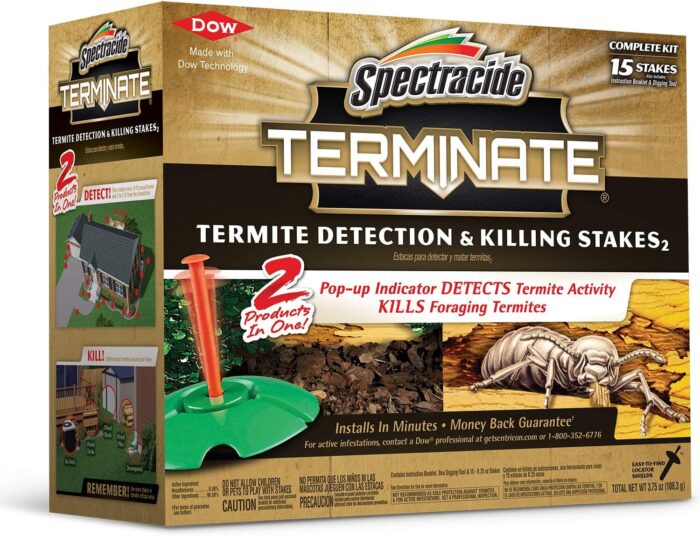 Spectracide Terminate Termite Detection & Killing Stakes, Kills Foraging Termites, Detects Termite Activity, 15 Count