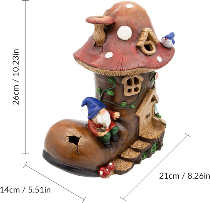 GardenKraft 10929 Solar Light-Up Gnome House Decoration - Image 4