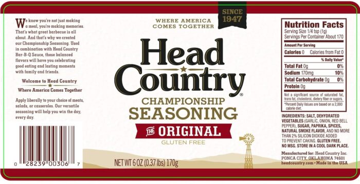 Head Country Bar-B-Q Championship Seasoning, Original | Gluten Free, MSG Free, All-Purpose Barbecue Seasoning | Bold & Herbal Dry Spice Rub To Boost The Flavor Of All Your BBQ Favorites | 6 Ounce, Pack of 1 - Image 8