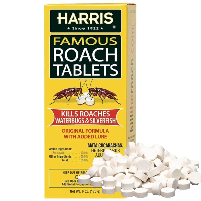 Harris Roach Tablets, Boric Acid Roach and Insects Killer with Lure (6oz, 145 Tablets)