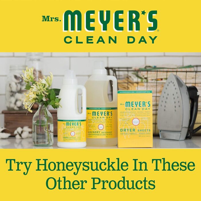 MRS. MEYER'S CLEAN DAY Liquid Fabric Softener, Infused with Essential Oils, Paraben Free, Honeysuckle, 32 oz (32 Loads) - Image 7