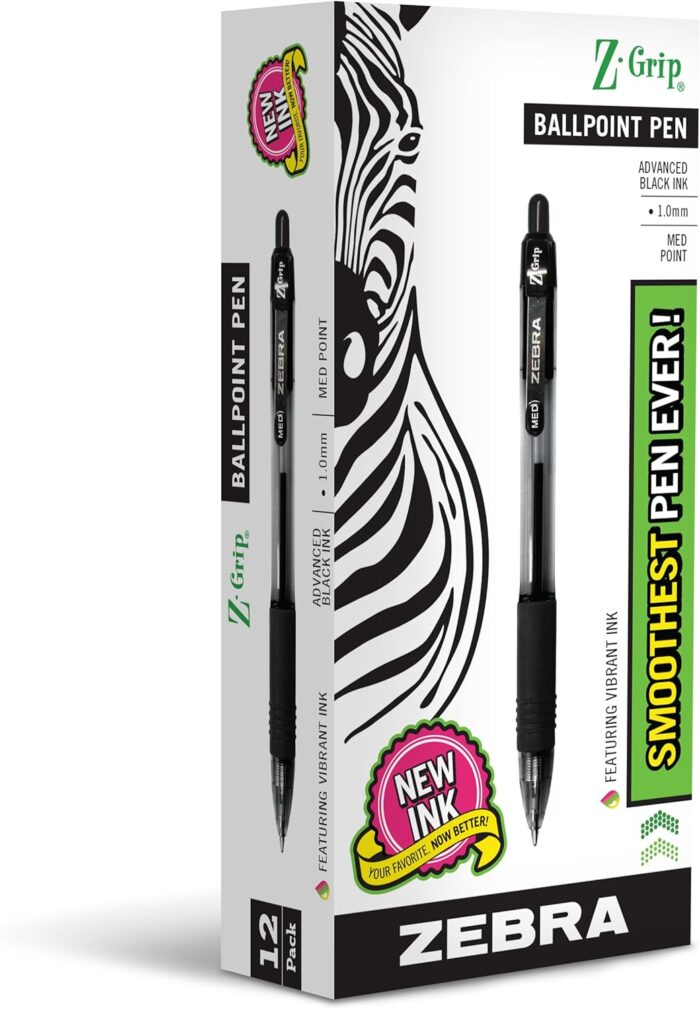 Pen Z-Grip Retractable Ballpoint Pen, Black Ink, 12-Count - Image 2