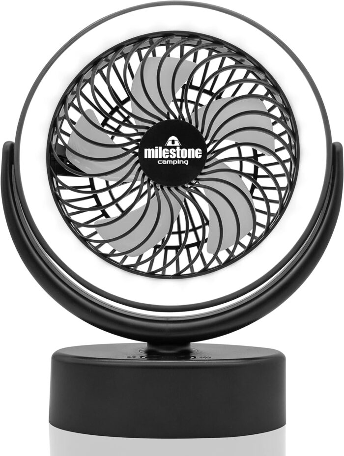 Milestone Camping 53629 2 in 1 LED Light Camping Fan