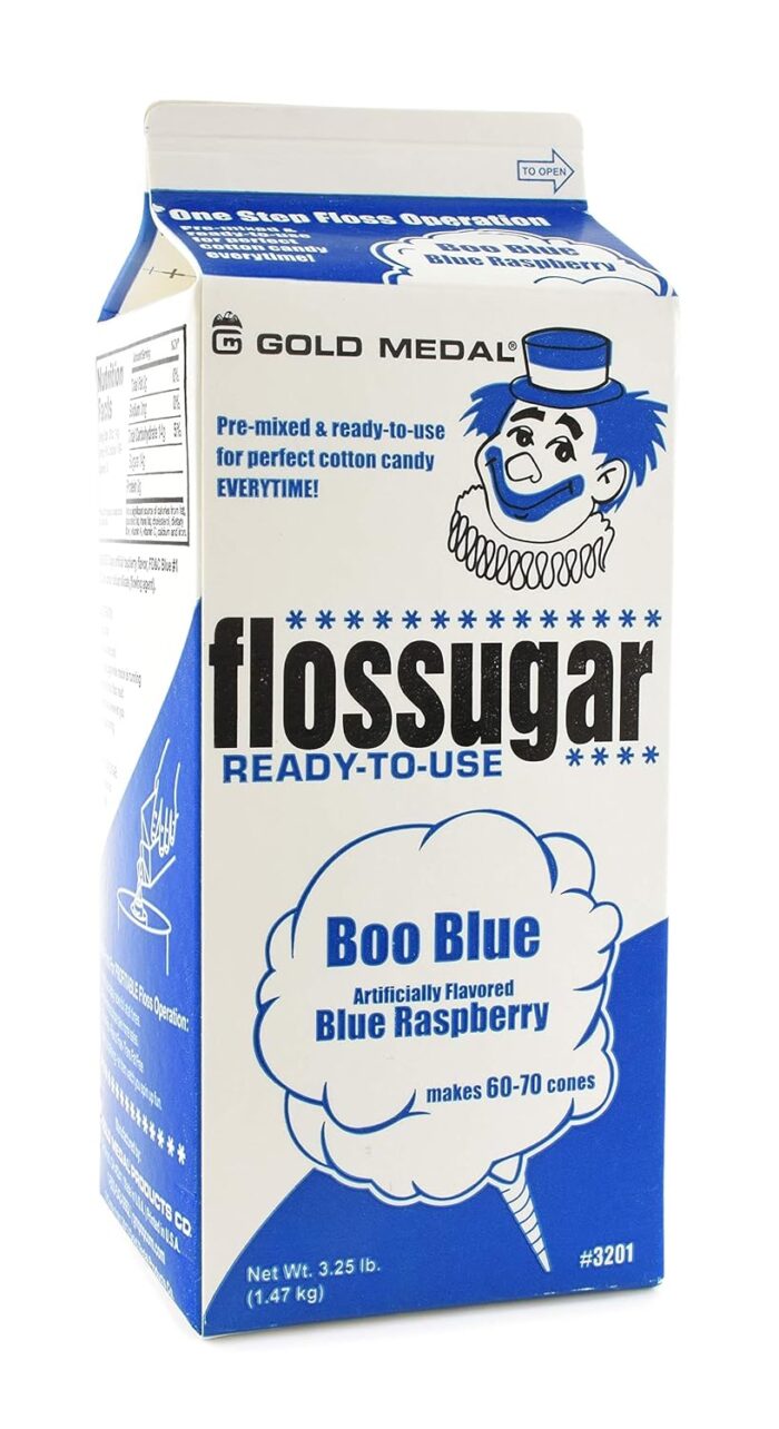 Gold Medal Blue Raspberry Cotton Candy Floss Sugar, 52 oz - 1/2 Gallon, 6 Pack - Image 2