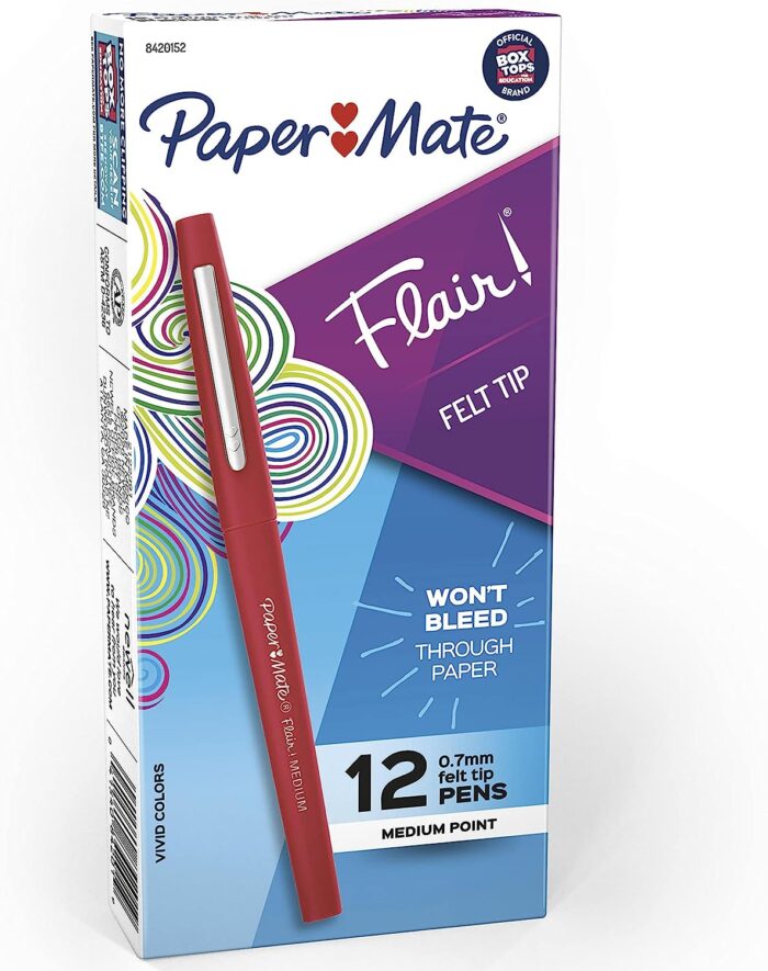 Paper Mate Flair Felt Tip Pens, 12 Count