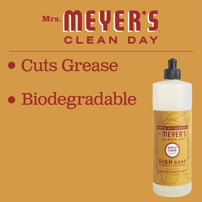 MRS. MEYER'S CLEAN DAY Liquid Dish Soap, Biodegradable Formula, 16 fl. oz - Image 7