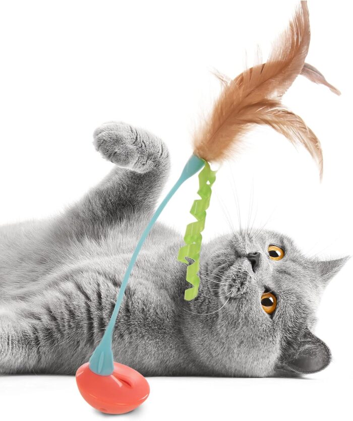 Petlinks Tippy Teaser Self Righting Rocking Feather Cat Toy - Image 4