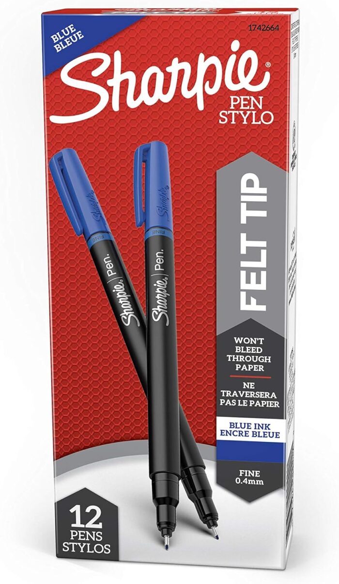 SHARPIE Felt Tip Pens, Fine Point (0.4mm), Blue, 12 Count - Image 7