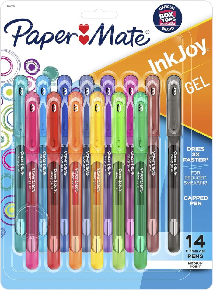 Paper Mate InkJoy Gel Pens, Medium Point (0.7mm), Assorted Colors, Capped, 14 Count