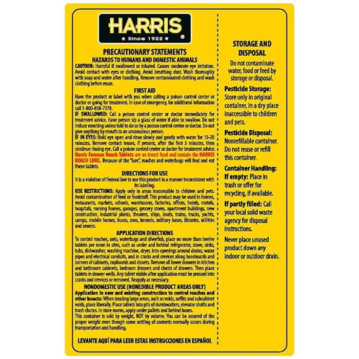 Harris Roach Tablets, Boric Acid Roach and Insects Killer with Lure (6oz, 145 Tablets) - Image 2