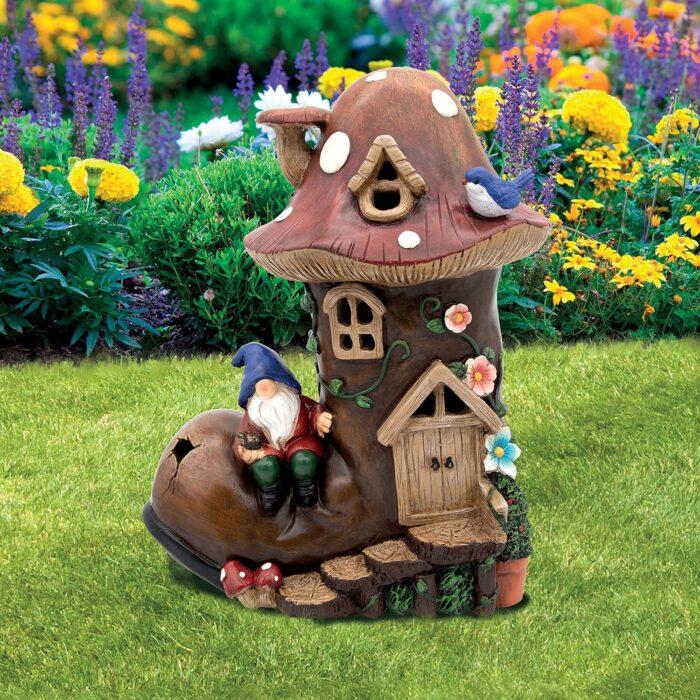 GardenKraft 10929 Solar Light-Up Gnome House Decoration