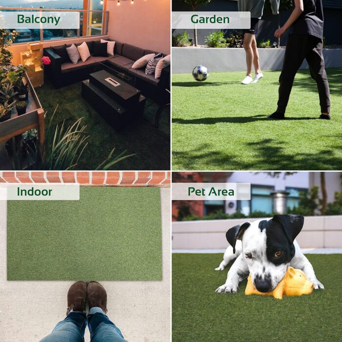 GardenKraft 26079 4m x 1m 15mm Pile High Artificial Grass - Image 7