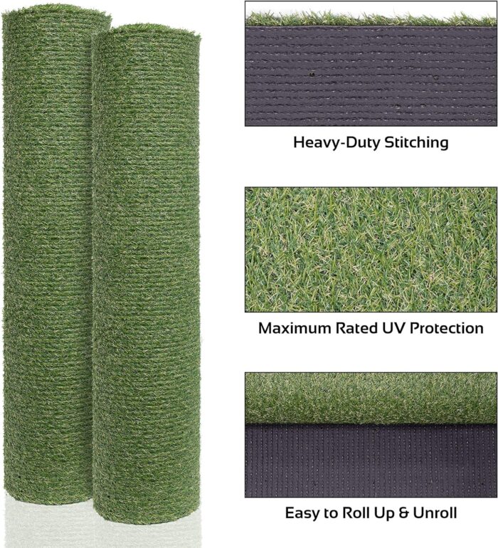 GardenKraft 26079 4m x 1m 15mm Pile High Artificial Grass - Image 4